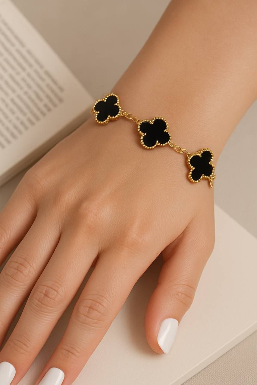 دستبند زنانه ونکلیف مدل استیل 5 گل