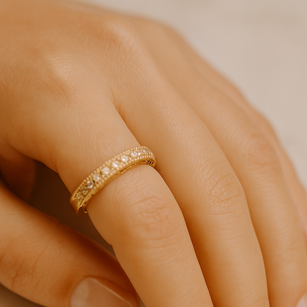 انگشتر زنانه نگین گرد طرح نگین دار از جنس ابکاری رادیوم - فروشگاه فروشگاه اکسسوری ملورین