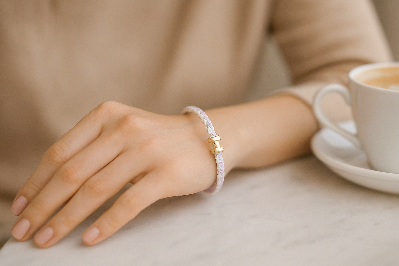 دستبند زنانه کنفی مدل هرمس از جنس استیل - فروشگاه فروشگاه اکسسوری ملورین