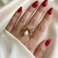 انگشتر زنانه فانتزی مدل پاپیون از جنس ابکاری رادیوم