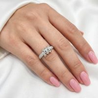 انگشتر زنانه جواهری مدل گره از جنس ابکاری رادیوم