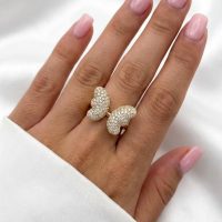 انگشتر زنانه جواهری مدل پروانه از جنس ژوپینگ