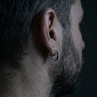 پیرسینگ گوش مردانه مدل حلقه ای از جنس استیل