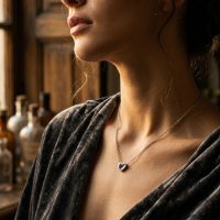 گردنبند زنانه مدل قلب از جنس استیل ضد حساسیت