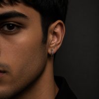پیرسینگ گوش مردانه مدل حلقه ای از جنس استیل