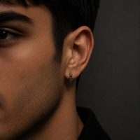 پیرسینگ گوش مردانه مدل حلقه ای از جنس استیل