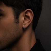 پیرسینگ گوش مردانه مدل حلقه ای از جنس استیل